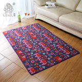仙吉动物地毯紫色民族风创意地垫客厅茶几沙发书房耐脏防滑脚垫