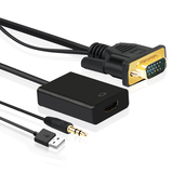 VGA转HDMI线 转换器高清电脑电视连接线盒子 投影仪vga转hdmi接口