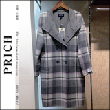 国内专柜正品代购PRICH 2016冬新款手工羊毛呢大衣长款PRJW64903M
