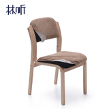 HLM-274北欧现代实木曲木餐椅布套时尚简约软皮靠背餐厅座椅椅套