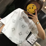 韩国代购2016夏季新款韩版百搭休闲卡通可爱宽松短袖T恤女学生潮