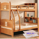 南丰新款榉木子母床上下床实木床榉木床书架床高低床母子床爬梯床