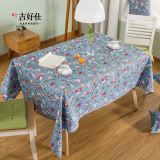 美式乡村餐桌布艺花鸟系列全棉长方形台布田园风客厅茶几布可定制