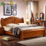 地中海白色高箱床储物床实木床双人床橡木床现代中式1.5米1.8米床