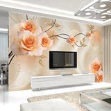 现代欧式浪漫玫瑰壁画 客厅电视背景墙壁纸 整张无缝卧室背景墙纸