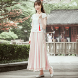 素歌下-2016夏装新款中国风大裙摆改良纯色汉元素半身长裙女