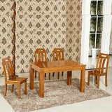 现代中式实木餐桌椅组合长方形家用饭桌小户型餐桌餐台吃饭的桌子