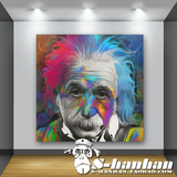 爱因斯坦彩绘潮流创意客厅卧室无框画壁画现代装饰画背景挂画