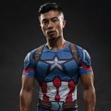 美国队长3T恤男短袖 3D立体运动紧身衣复仇者联盟内战衣服夏体恤