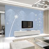 大型3d无缝壁画电视背景墙纸 卧室客厅立体墙布现代简约蒲公英