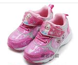 韩国代购包邮冰雪奇缘frozen新款女童运动鞋休闲鞋柔软舒适带闪灯