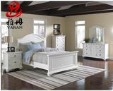简约现代实木床人床白色田园公主床儿童女卧室家具1.5米组装定做