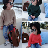 秋装新款2016韩版女童装圆领套头毛衣外套男宝宝秋款针织长袖上衣