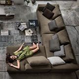 北欧棉麻 布艺沙发 羽绒沙发 大小户型客厅沙发组合 布沙发1210