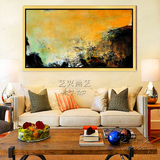 赵无极抽象有框油画欧式现代 抽象画抽象油画横幅客厅辉煌