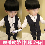 2男童马甲西装套装韩版春夏季薄款花童礼服三件套5儿童演出服6岁