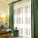 现代简约美式纯色亚麻棉麻窗帘布卧室客厅书房飘窗落地窗成品定制