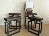 LOFT欧美式复古铁艺酒吧椅创意 吧台椅 换鞋椅前台办公椅实木餐椅