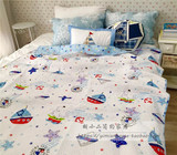 外贸出口韩国斜纹全棉绗缝被卡通儿童纯棉床盖可作床单夏被特价