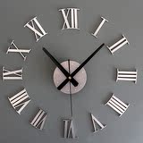 客厅卧室艺术挂钟时尚欧式3D立体罗马数字壁挂表DIY创意墙贴时钟