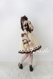 【Vcastle】原创设计-焦糖布丁-短袖娃娃领爱心刺绣短袖连衣裙