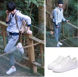 TFBOYS王俊凯王源易烊千玺同款白色低帮运动鞋子学生韩版休闲板鞋