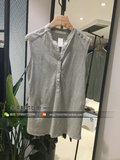 韩国代购进口现货 2016年夏款 VASELINE 纽扣修身纯色纯棉T恤 22