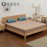 北欧日式全实木双人床现代简约卧室大床1.5米1.8米简易橡木床婚床