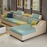 布艺沙发 可拆洗现代简约大小户型皮布沙发组合 客厅转角贵妃家具