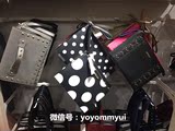 日本名创优品MINISO~V-时尚大波点手拿包（黑色）小包长款钱包