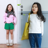 韩版新款秋装女童长袖套头卫衣中大儿童纯棉条纹打底衫中长款T恤