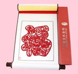 中国风特色礼品 十二生肖剪纸画轴 传统手工艺出国留学纪念小礼物
