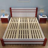 全实木双人床1.8米松木单人床1.5m白色儿童床1.2米简约现代原木床