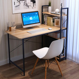 简易拐角实木电脑桌 台式 家用 简约1.2米多功能带书架书柜经济型
