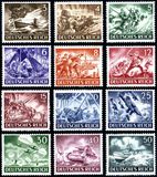 二战德国邮票 德意志帝国 1943年 国防军战斗英雄纪念日全套 全新