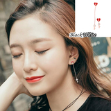 4xtyle韩国进口代购浪漫爱心心锁钥匙甜美少女时尚银针耳环耳钉