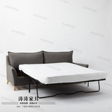 美式乡村北欧简约沙发床可折叠多功能两用沙发小户型客厅家具定制