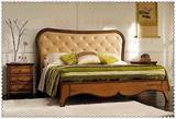 定制样板房家具 新古典后现代双人床 欧式实木床 美式复古床头柜