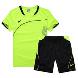 团购足球服套装 短袖男队服 成人/儿童足球比赛训练服定制印号