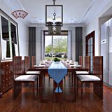 新中式实木餐椅餐厅椅子会议室洽谈桌椅组合别墅客厅整套家具订做