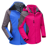 冬季户外新款正品冲锋衣男女三合一两件套防风加厚透气登山服外套