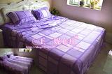 外贸尾单韩版40支纯棉布料时尚浅紫色床单活性印染睡单盖布特清仓