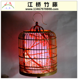 竹编灯笼厂家定做创意装饰景观鸟笼灯笼 中国古典山水画鸟笼灯
