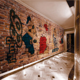 雅艺居3D个性涂鸦壁纸酒吧KTV客厅背景墙纸大型艺术工装壁画定制
