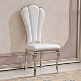 欧式后现代简约餐椅时尚鳄鱼纹椅子高档不锈钢真皮餐桌椅组合定制