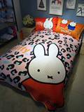 韩版kt猫天鹅绒床盖榻榻米地垫爬行垫加厚夹棉绗缝被卡通单件床单