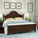 美式乡村床全实木床1.51.8米双人床简约现代深色高档婚床卧室家具