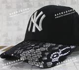 MLB专柜正品代购 16春新款出游闪亮蕾丝超酷黑色鸭舌棒球帽06700