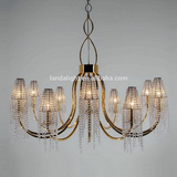 美式复古水晶吊灯金色欧式手工艺术餐厅别墅客厅北欧创意个性灯具