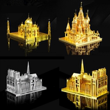 3D立体金属拼图手工拼装建筑模型巴黎圣母院成人DIY生日礼物玩具